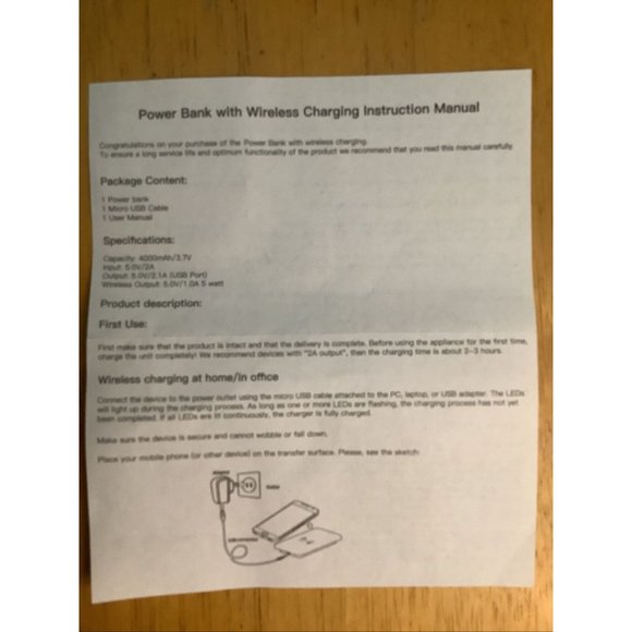 Power Bank 4000mAh Wireless Battery Pack Radio Station Contributor Gift Unused - Picture 5 of 6